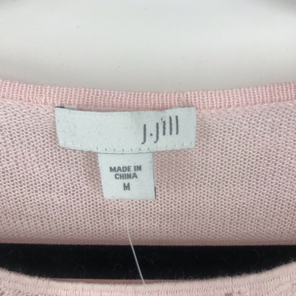 J. Jill Pink Blush Linen Blend Lace Front Sweater🌸 - Picture 5 of 8